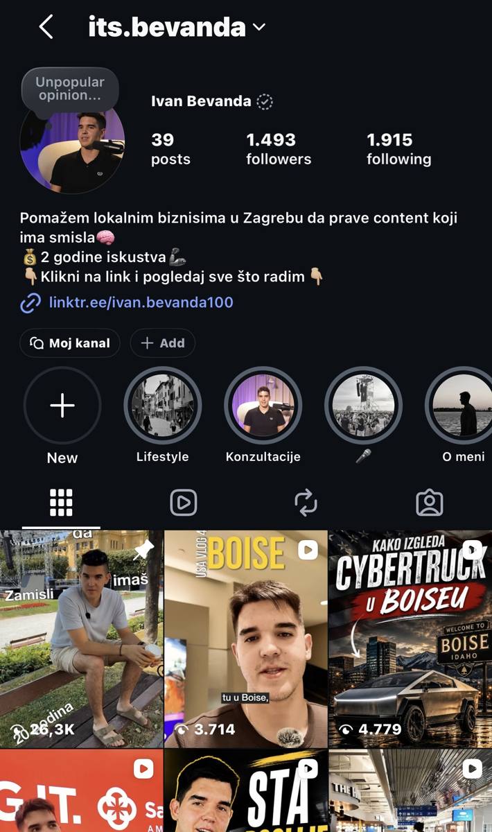 Instagram profil @its.bevanda